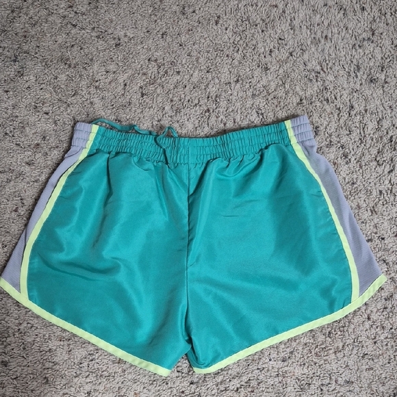 Teal and Gray Women's Athletic Shorts - Picture 2 of 8